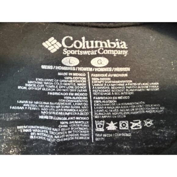 Columbia Black T-Shirt With Camo Logo Men's Large Cotton Shirt - Picture 5 of 10